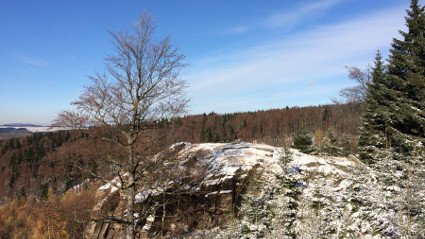 Mnich a Mnišská skála (Mönchfelsen) nedaleko Kryštofových hamrů